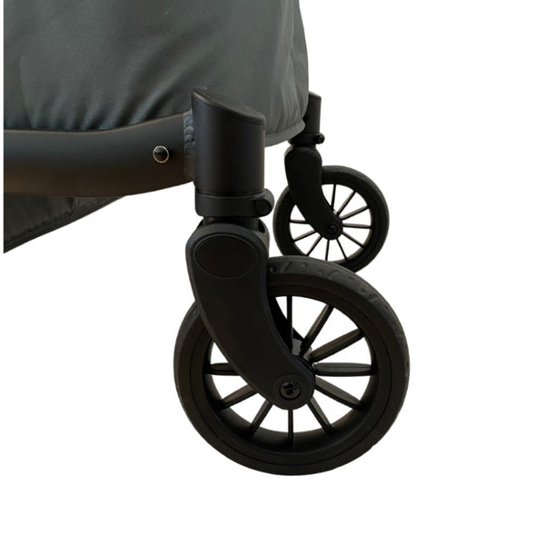 Klappbollerwagen KETTLER COMPACT Vorderrad im eingebauten Zustand am Bollerwagen