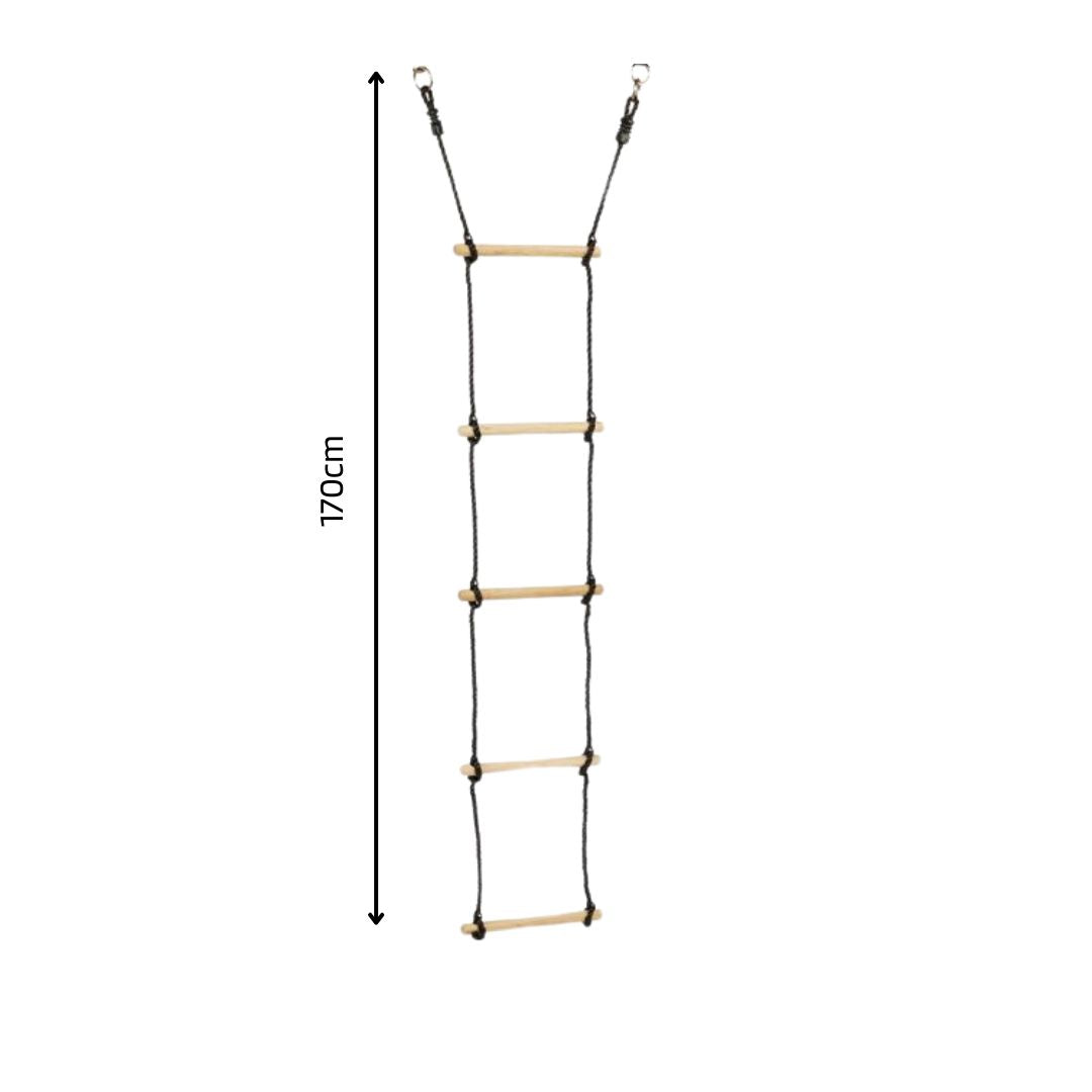 Leiter mit Holzsprossen zum Einhängen als Element für Kettler Schaukelgerüst-Maße
