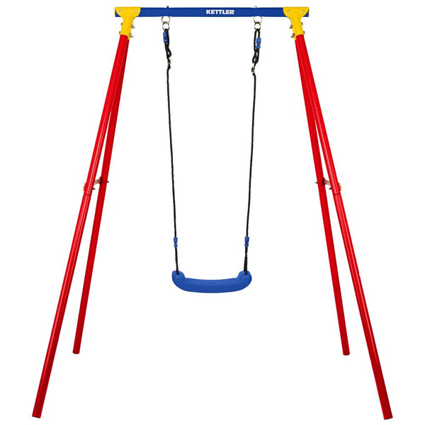 KETTLER Schaukel Single in blau rot - Robuste Einzelschaukel für den Garten, aus hochwertigem Material gefertigt. Perfekt für Kinder die gerne im Freien schaukeln.