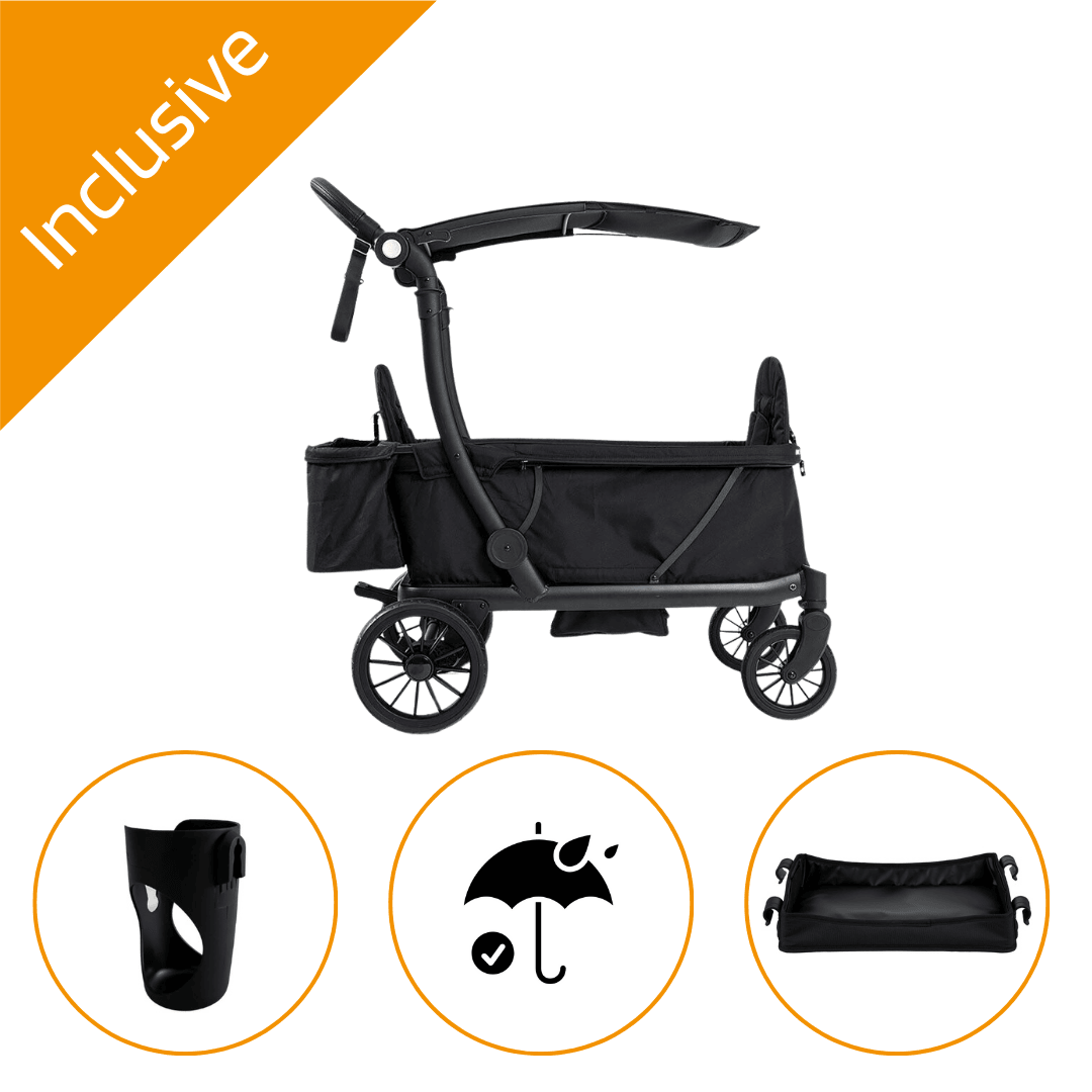 Klappbollerwagen KETTLER COMPACT — Titelbild zum Beitrag „Warum der Bollerwagen die Platzsparende Alternative zum Fahrradanhänger ist“