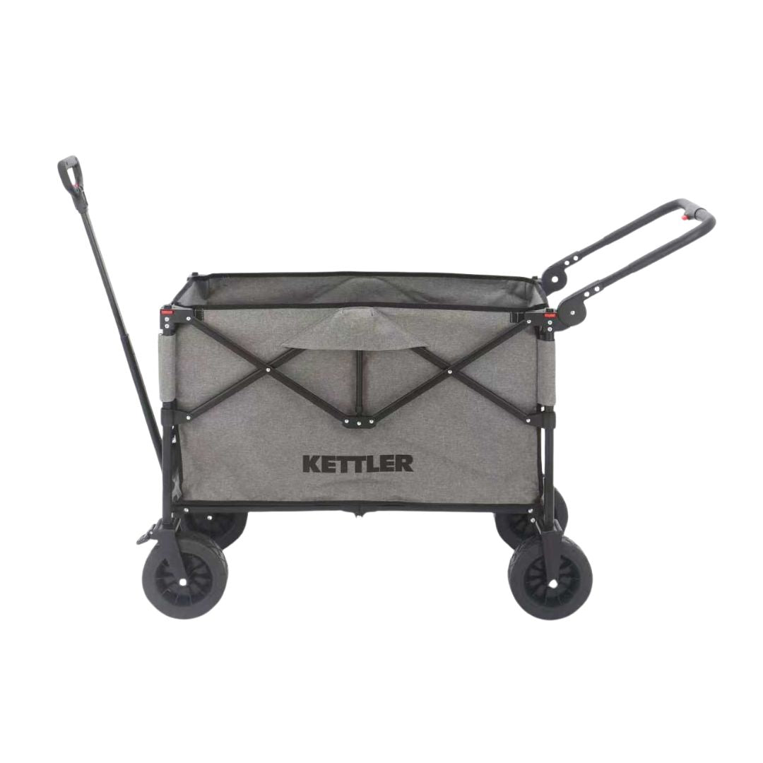 Seitenansicht des Kettler Bollerwagen EASY ohne Verdeck in Grau