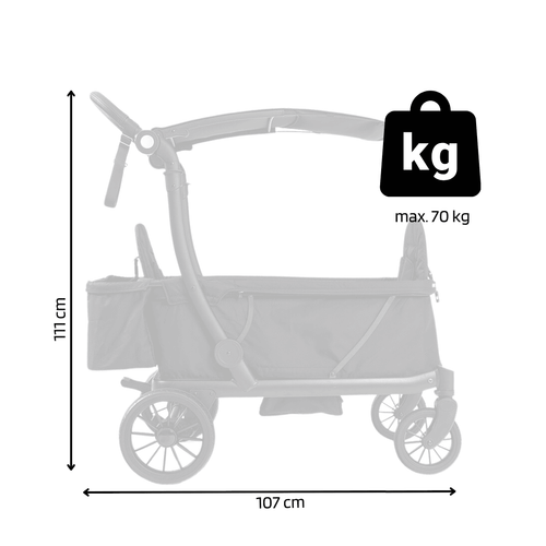 KETTLER Klappbollerwagen Compact Schwarz - Maße und Gewicht