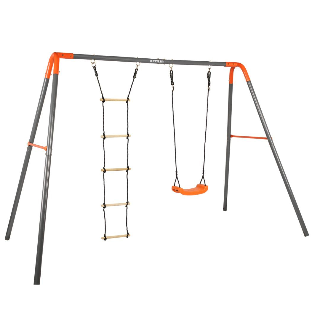 KETTLER Schaukel Combi in grau orange - Seitliche Darstellung. Hochwertige Materialien