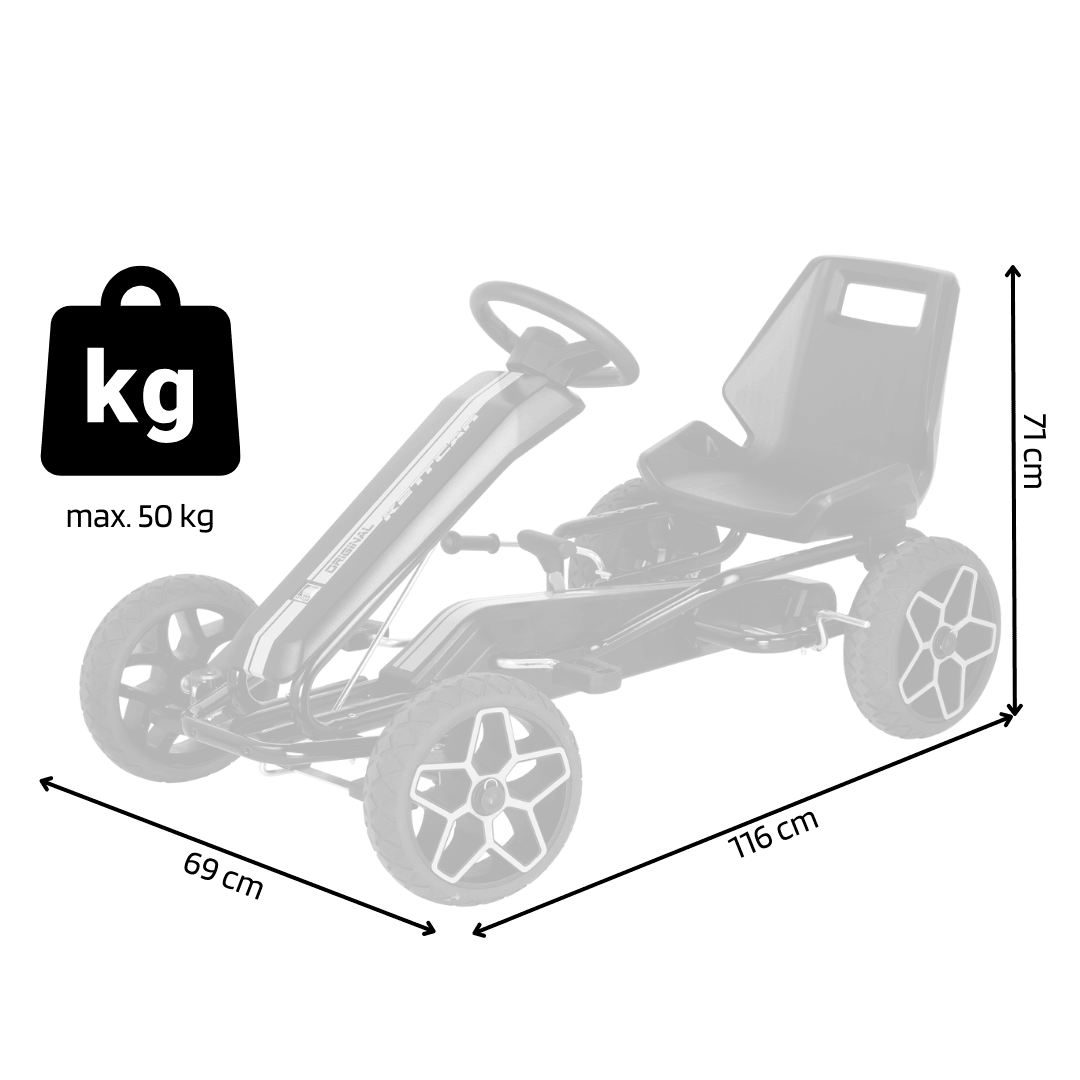KETTLER Kettcar Evolution in schwarz - Maße