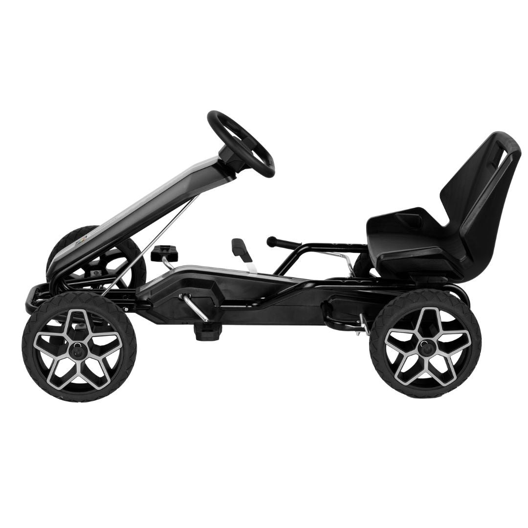 Komplette Seitenansicht des KETTLER Kettcar Evolution in schwarz