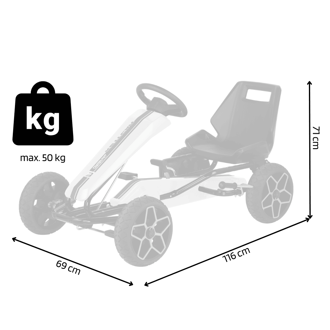 KETTLER Kettcar Evolution in weiß - Maße