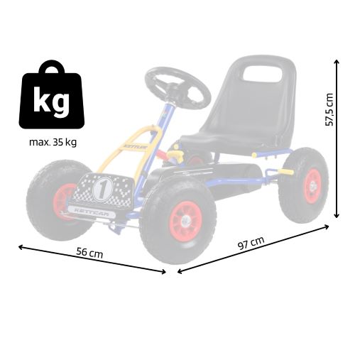 KETTLER Kettcar Retro Blau- Maße und Gewicht