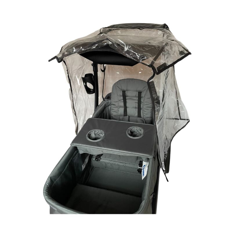 Carrito plegable KETTLER COMPACT Capota para la lluvia: vista lateral de la capota cuando está abierta