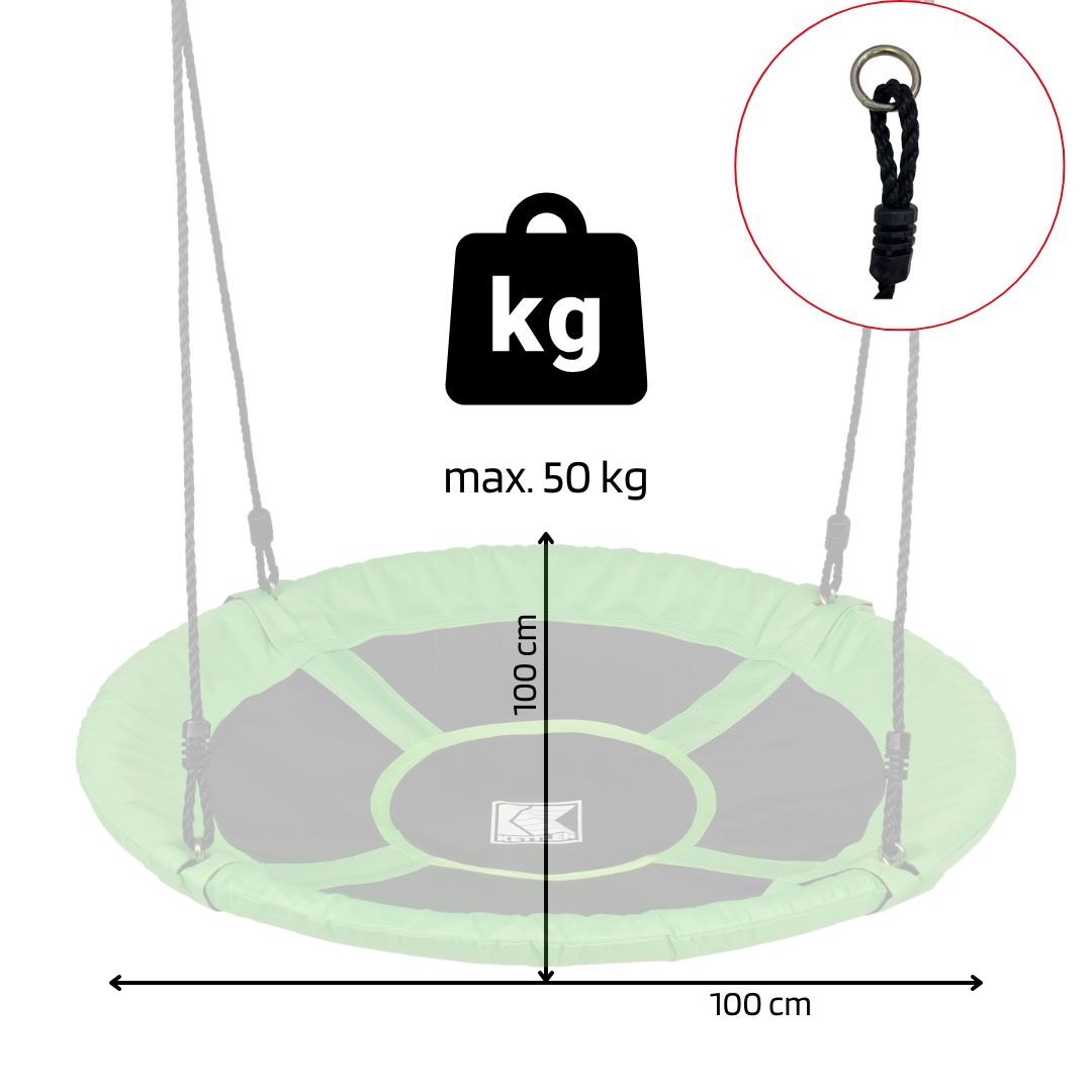KETTLER Nestschaukel grün - Maße und Gewicht