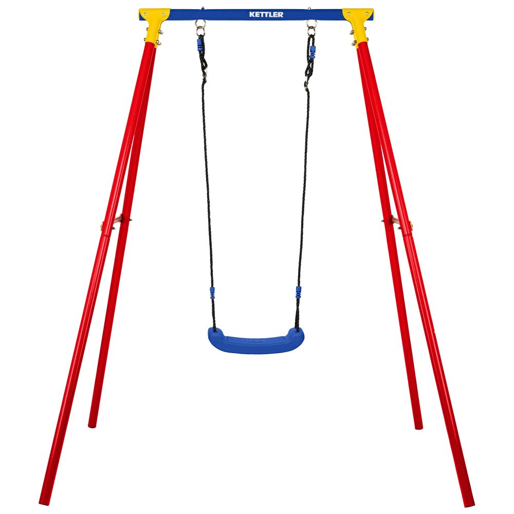 KETTLER Schaukel Single in blau rot - Robuste Einzelschaukel für den Garten, aus hochwertigem Material gefertigt. Perfekt für Kinder die gerne im Freien schaukeln.