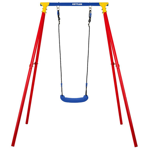 KETTLER Schaukel Single in blau rot - Robuste Einzelschaukel für den Garten, aus hochwertigem Material gefertigt. Perfekt für Kinder die gerne im Freien schaukeln.