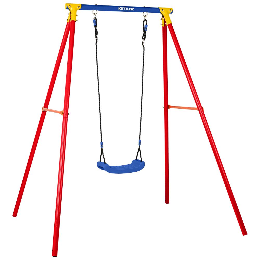 KETTLER Schaukel Single in blau rot - Seitliche Darstellung. Hochwertige Materialien