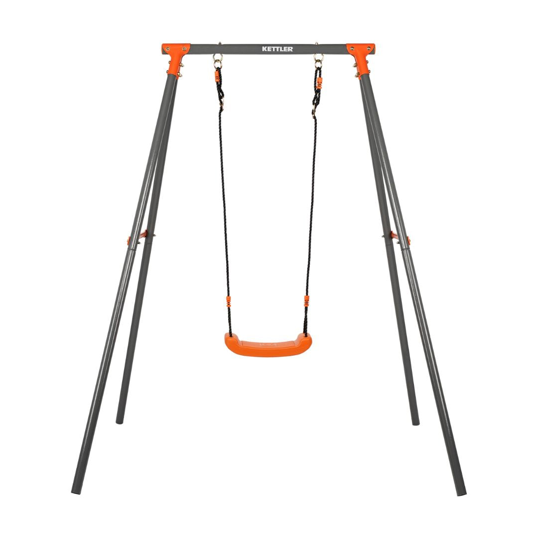 KETTLER Schaukel Single in grau orange - Robuste Einzelschaukel für den Garten, aus hochwertigem Material gefertigt. Perfekt für Kinder die gerne im Freien schaukeln.