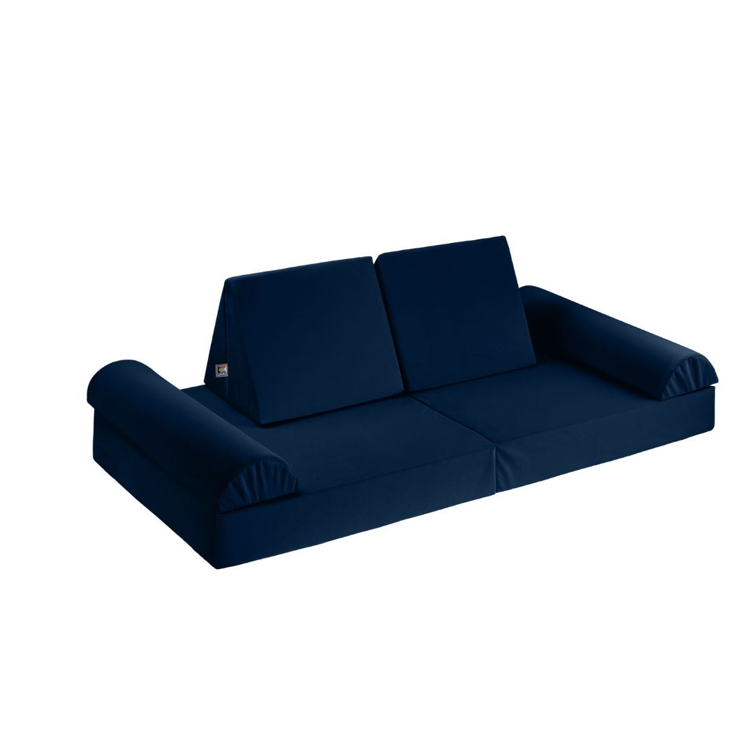 KETTLER Spielsofa KREATY Dunkelblau - Ansicht als Sofa mit Kissen und Armlehne
