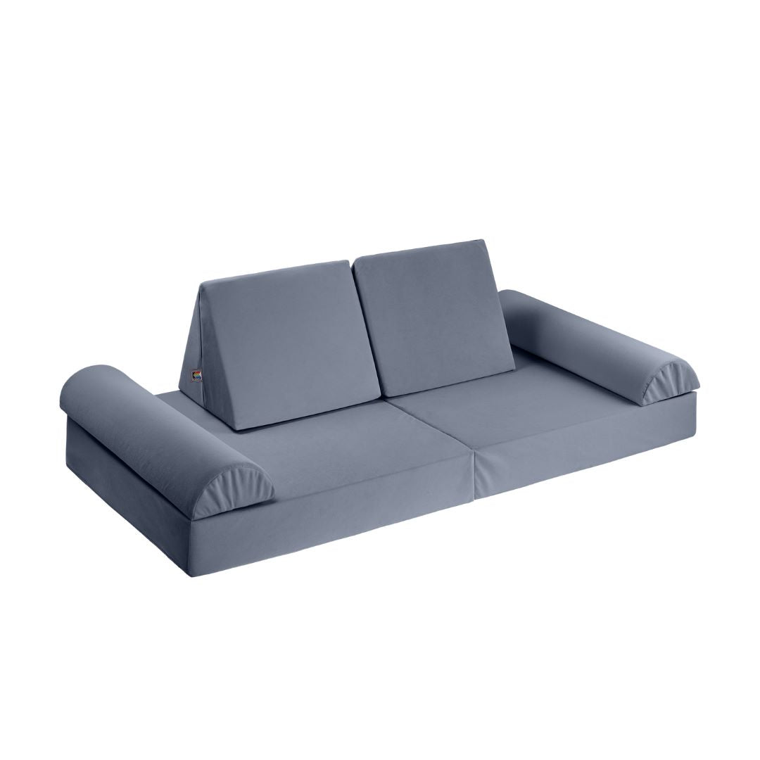 KETTLER Spielsofa KREATY Grau - Ansicht als Sofa mit Kissen und Armlehne