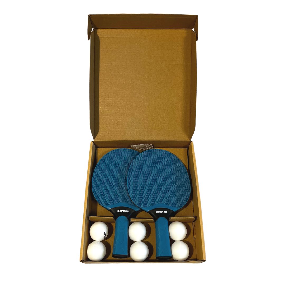 KETTLER Set di racchette da ping-pong da esterno nella confezione originale, con palline incluse.