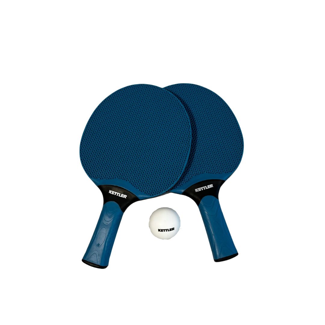 Kit de raquettes de ping-pong Outdoor résistant aux intempéries d'KETTLER, balles incluses, idéal pour jouer en plein air.