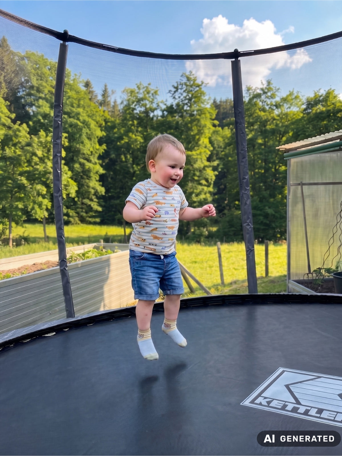 Kleinkind springt auf dem KETTLER Trampolin JUMP 365
